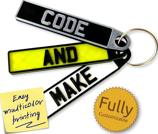 Personalised EU/UK/GB Vehicle Registration Number Plate Keyring by Code_and_Make