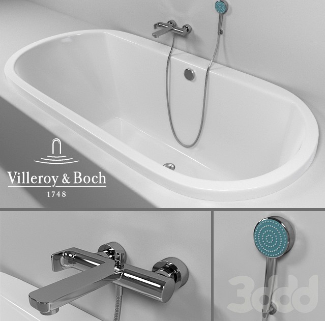 Ванна Villeroy &amp; Boch Subway, Смеситель Villeroy &amp; Boch Cult