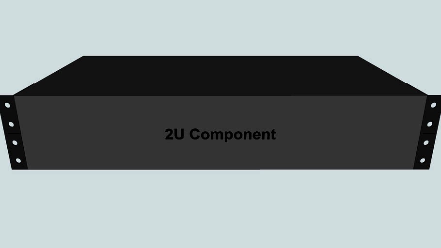 Generic 2 Rack Unit Component for an Equipment rack 3d model