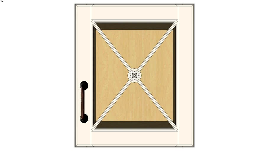 Wall Single Door 18Hx15D with Classic Mullion Antiquity Glass Insert