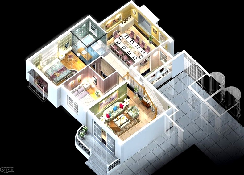 Living room 097 - A complete home scenes3d model