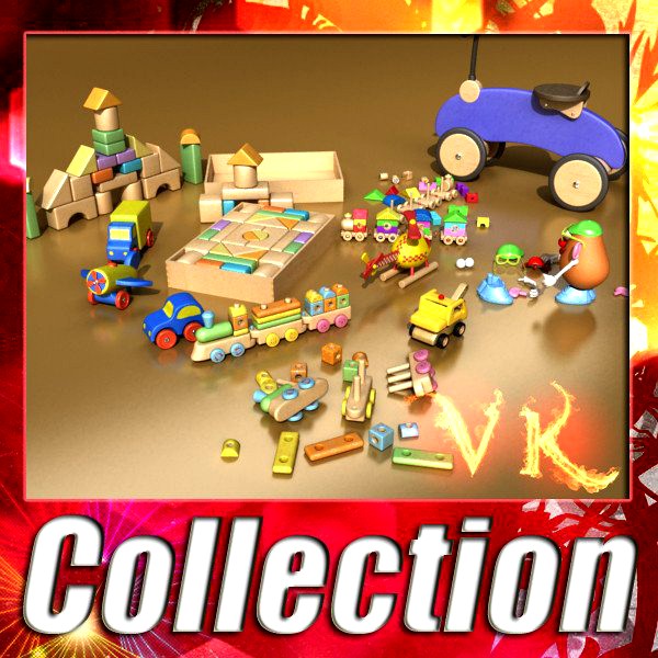 Ten toys collection3d model