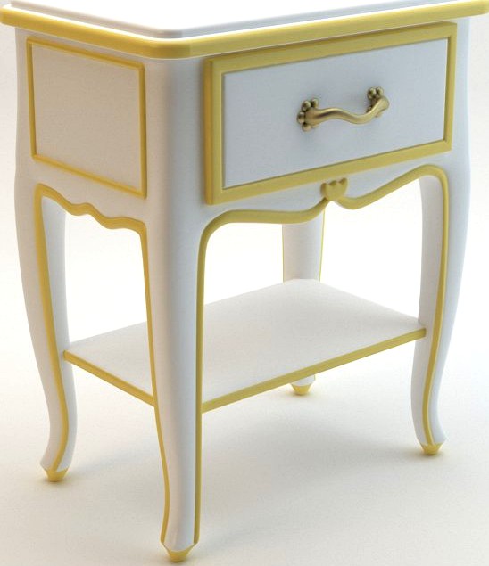 White Classic Nightstand3d model