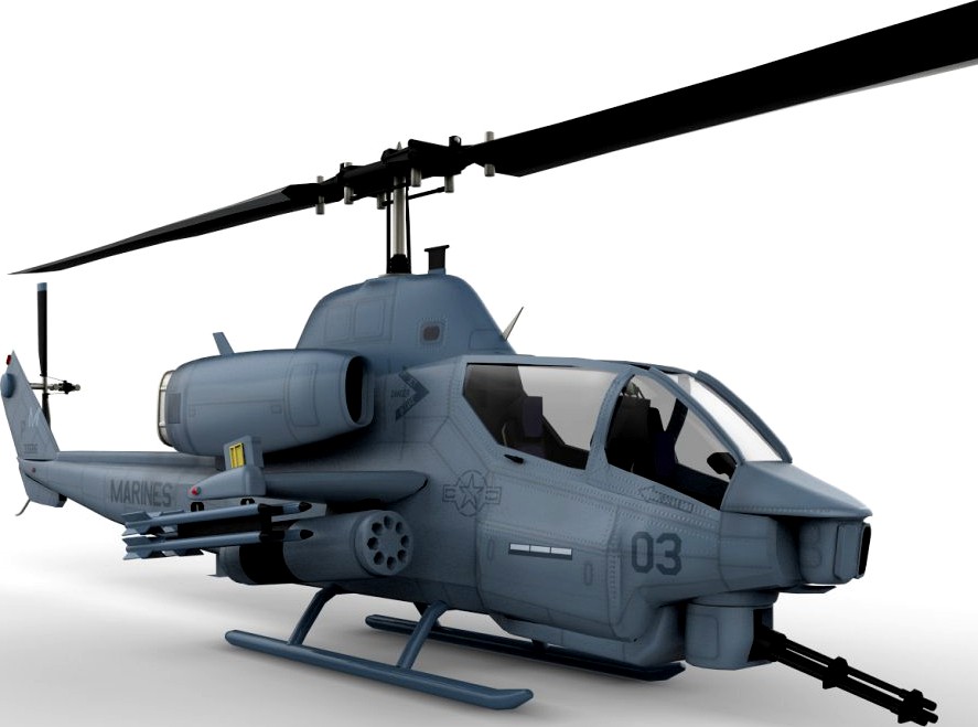 AH-1Z Super Cobra Attack Helicopter3d model