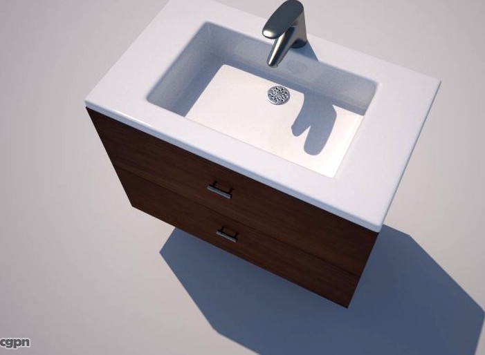 sink and tap LOW POLY3d model