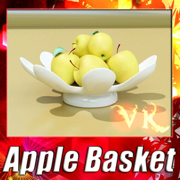 Fruit basket 05 + Golden Apple3d model