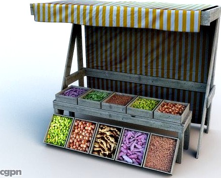 Vegetable kiosk3d model