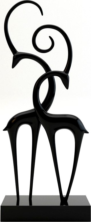 Statue 2 antelopes3d model
