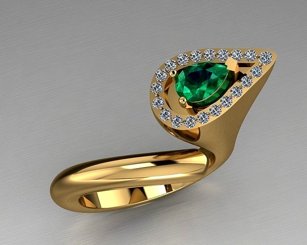 pear emerald rin | 3D