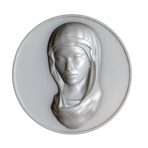 Maria Virgin Cameo Brooche | 3D