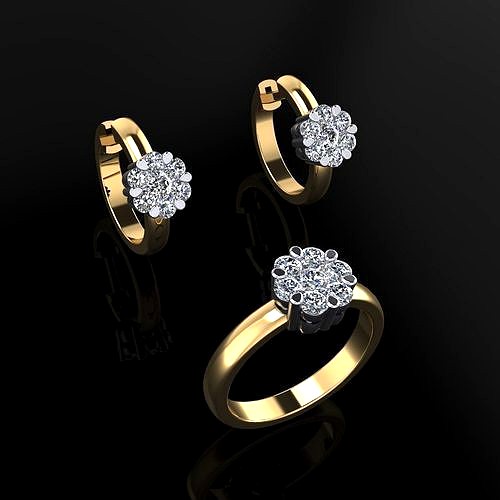 Ring and Earrings 117 | 3D