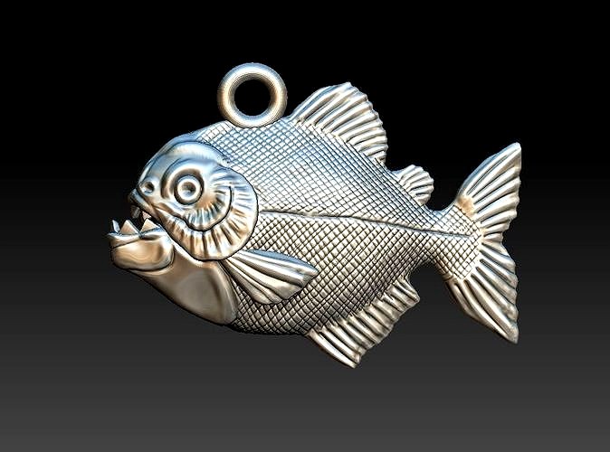 Piranhas fish pendant  | 3D
