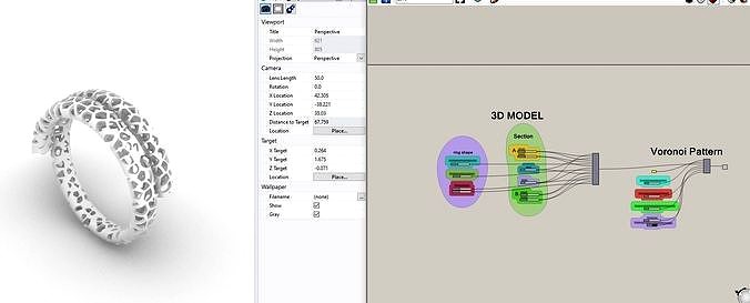 Algorithm for generate Ring the Voronoi Spiral Ring | 3D