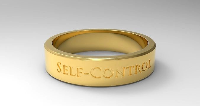 Self-Control Ring Gold 24k polished | 3D