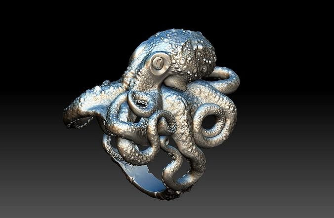 Octopus ring 3d model 3D print model  | 3D