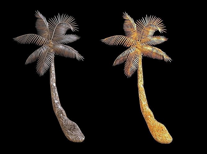 Palm tree bas relief  3D print model | 3D