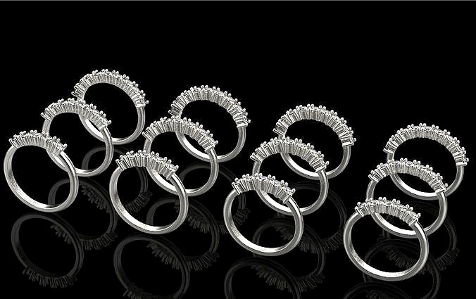 engagement ring  12 pieces | 3D