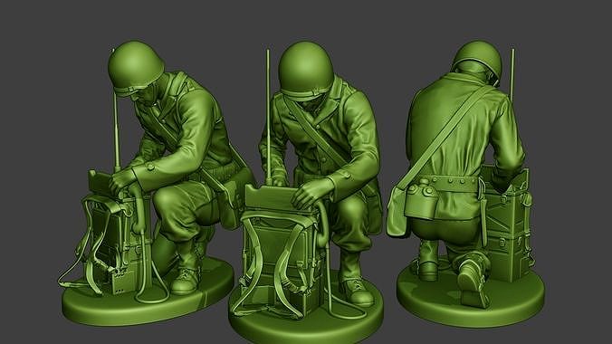 American engineer soldier ww2 Crouch3 A9 | 3D