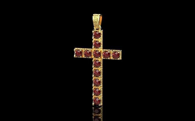 Cross with gems | 3D