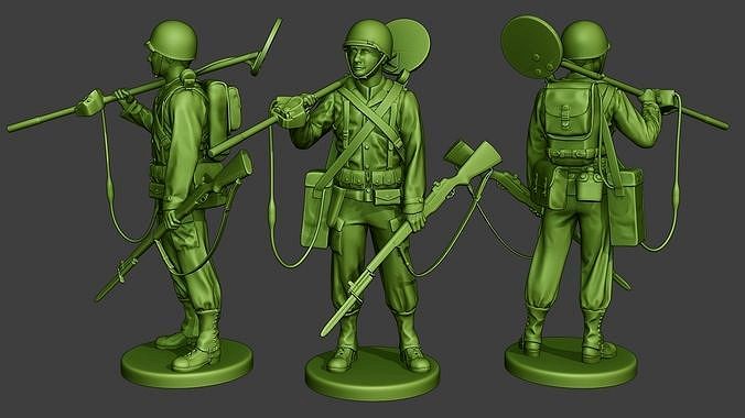 American engineer soldier ww2 Stand2 A9 | 3D