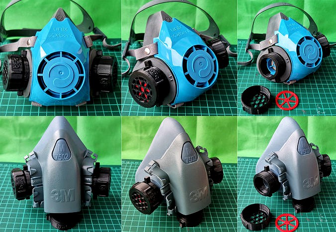 Reusable MINI filter cartridges for 3M UNIX MSA JETTA NATO 40mm | 3D