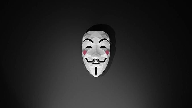 v for vendetta mask 3d model and papercraft template | 3D