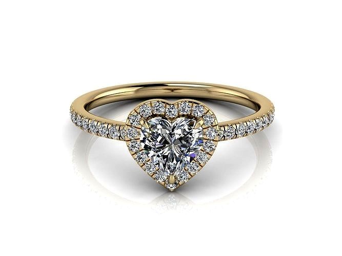 Heart Engagment Jewelry Ring | 3D