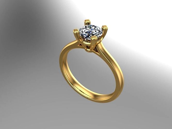 4 Prong Solitaire Ring | 3D