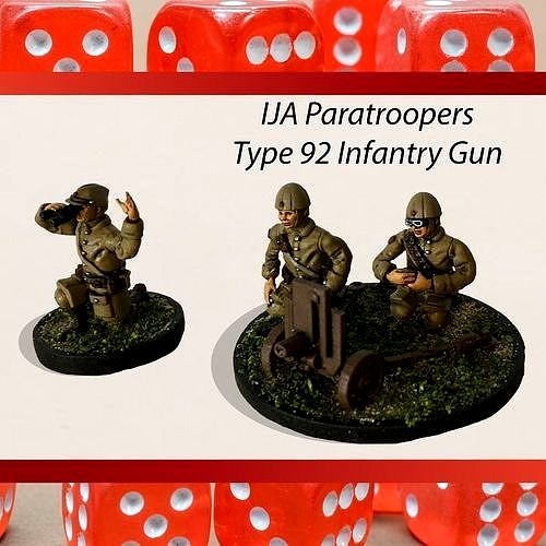 28MM Japanese Type 92 Infantry Gun with Artillery Crew | 3D