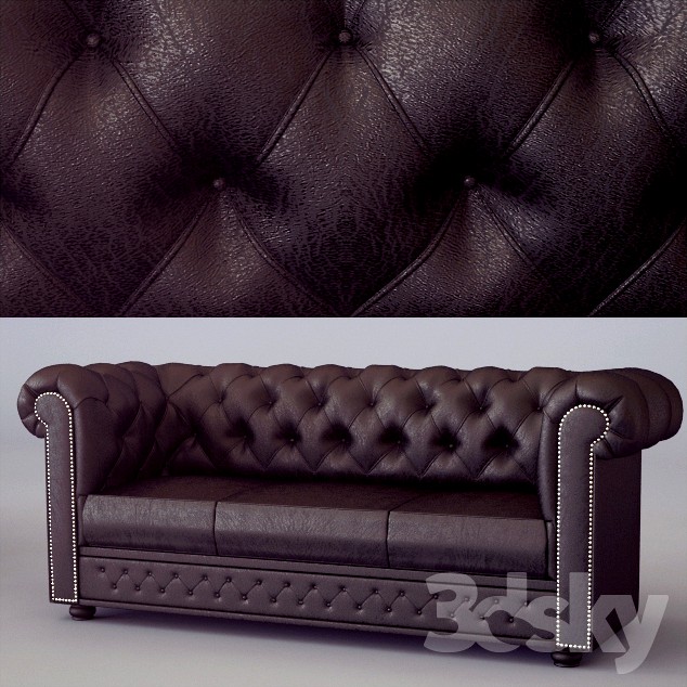Sofa 3-seater Chesterfield Classic 3 Seat Sofa Antique Brown