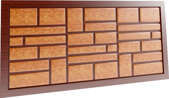 Wall panel with soft inserts.