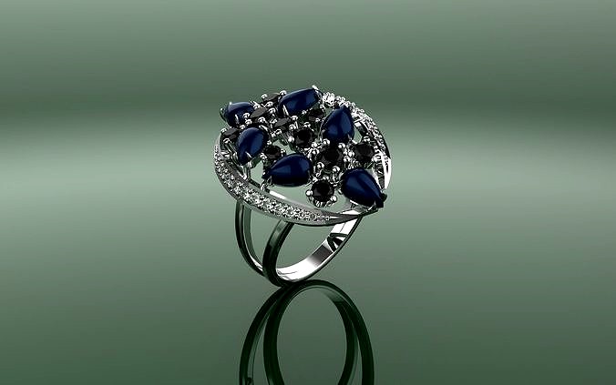 Ring Fusion Flowers - Jewelry 3D - AN-04 | 3D