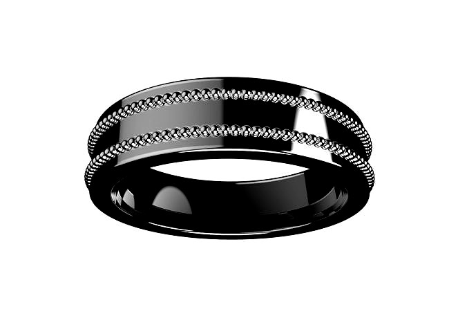 Ring Band with Small Milligrain Model For Men And Women-CC72SM | 3D