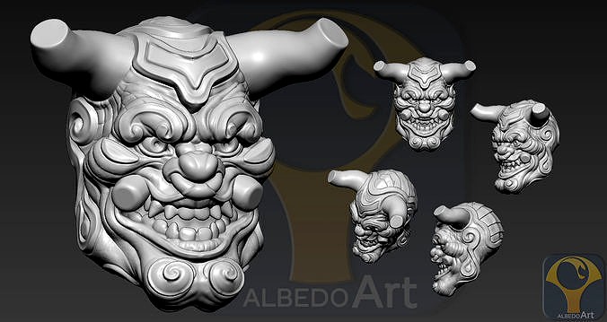 Oni Yokai Head2 | 3D