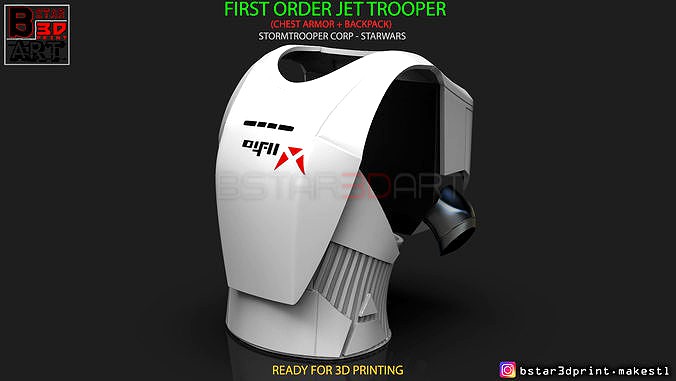 First Order JET TROOPER - Chest Armor - backpack - StormTrooper  | 3D