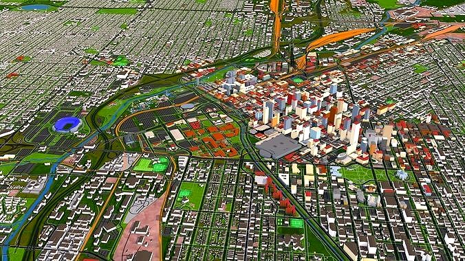 Denver City 3d model September 2020 -100 square KM area