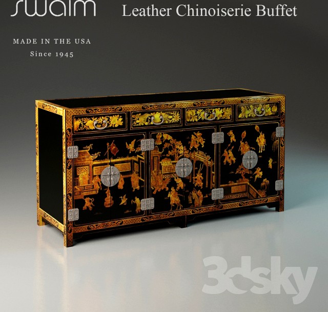 Swaim F958 (Leather Chinoiserie Buffet)