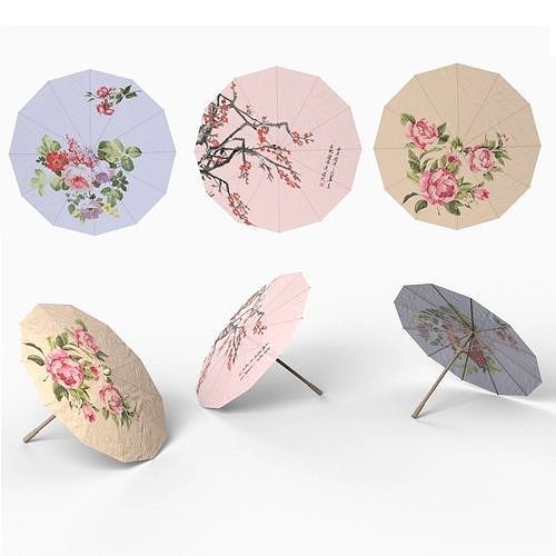 Chinese style umbrellas set