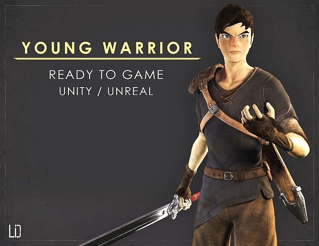Young Warrior - Ver1 - Ready to Game - Low Poly - 3D Model