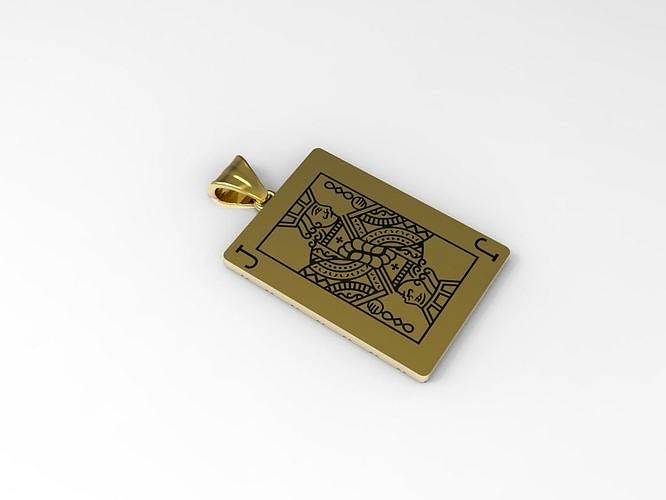 Playing card Jack pendant | 3D