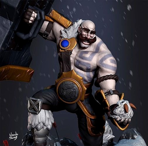 League of Legends - Braum saving Poro print | 3D