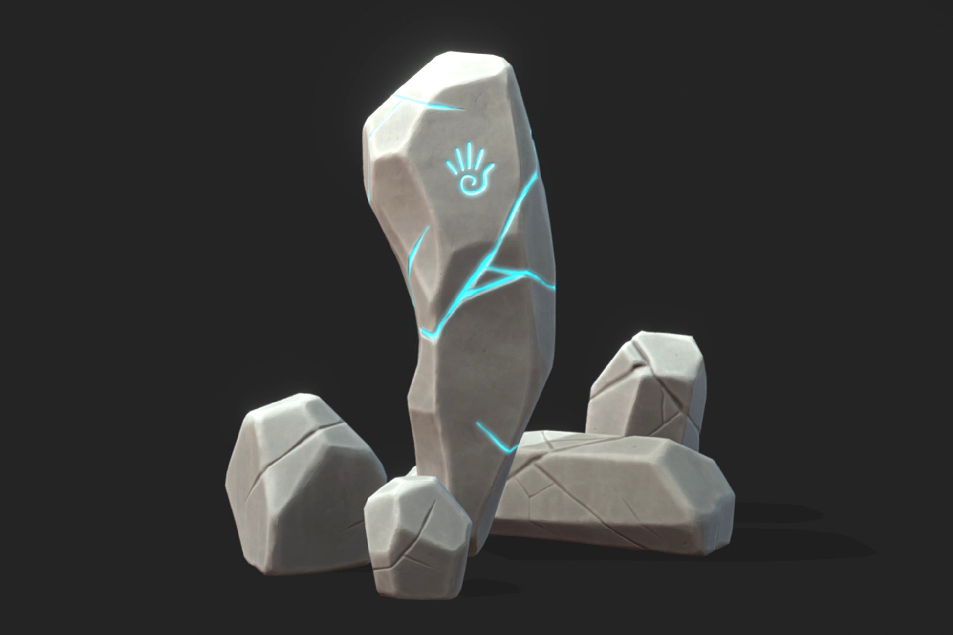 Stylized Rocks with Magic Rune