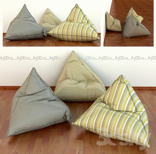 Triangular floor cushions