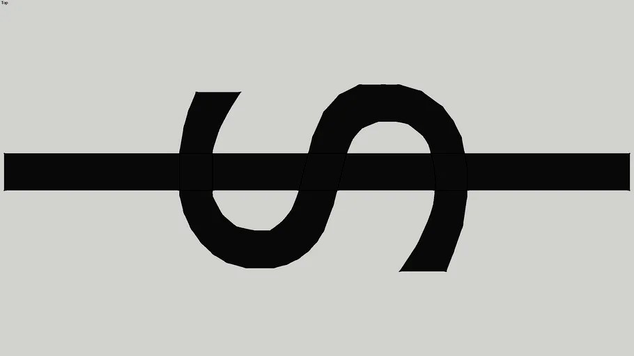 2D wall switch symbol 3d model