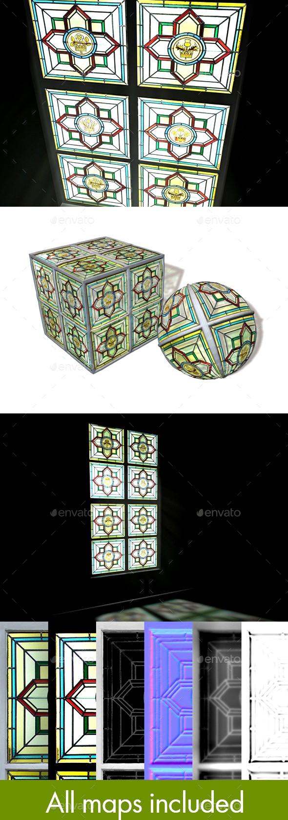 British Stained Glass Window Seamless Texture
