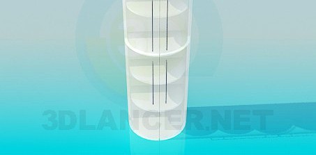 3D Model Half-round bookcase with glass door