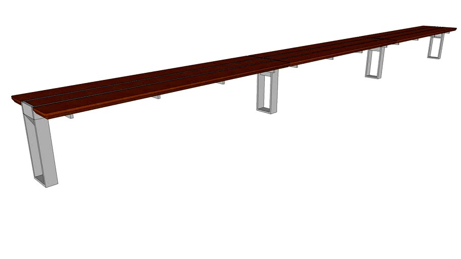 Forms+Surfaces Apex Bench with two add-on sections 3d model