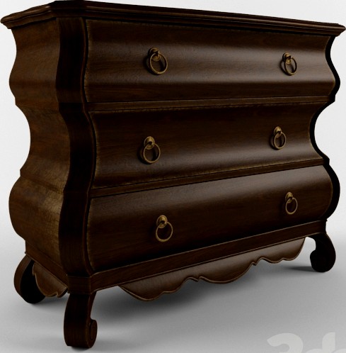 Hooker Furniture Living Room Three-Drawer Shaped Chest