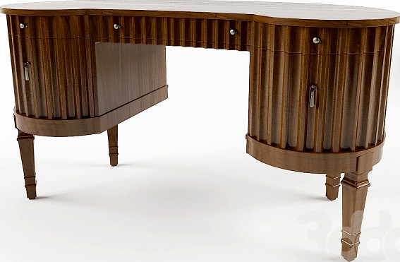 Melange Fluted Kidney Desk