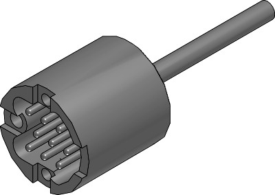 9 Pin UHV Male PEEK connector to round cable assembly.